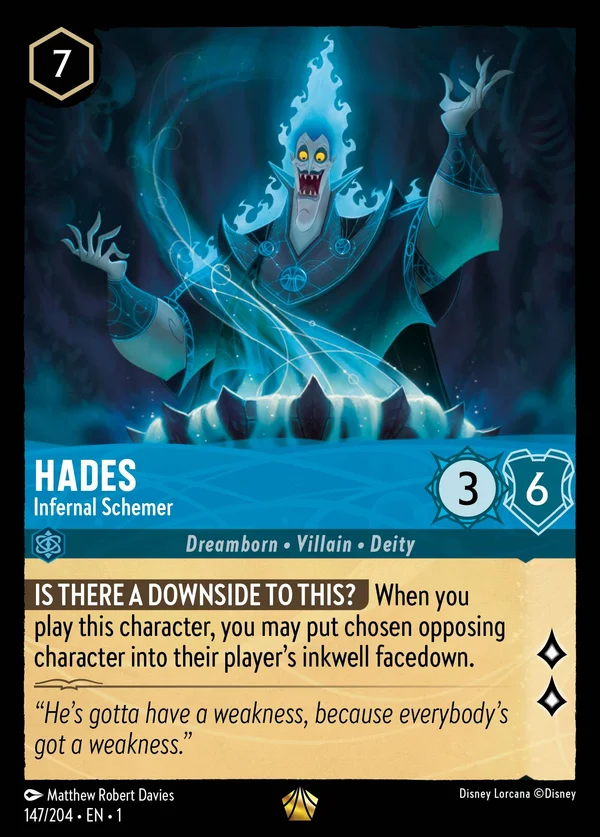 Hades - Infernal Schemer — Disney Lorcana Character card from The First Chapter