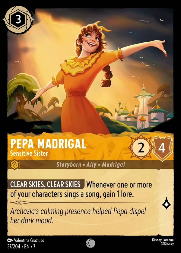 Pepa Madrigal - Sensitive Sister — Disney Lorcana Character card from Archazia's Island