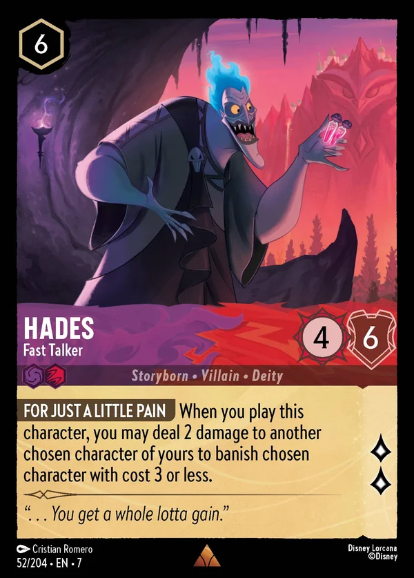 Hades - Fast Talker — Disney Lorcana Character card from Archazia's Island