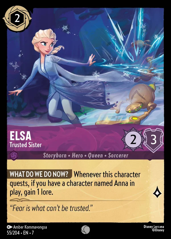 Elsa - Trusted Sister — Disney Lorcana Character card from Archazia's Island