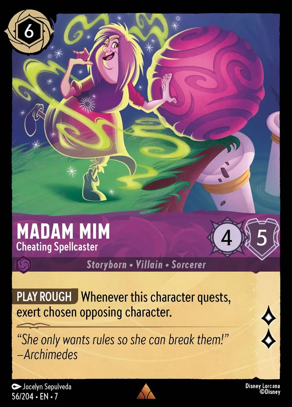 Madam Mim - Cheating Spellcaster — Disney Lorcana Character card from Archazia's Island