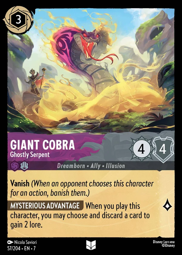 Giant Cobra - Ghostly Serpent — Disney Lorcana Character card from Archazia's Island