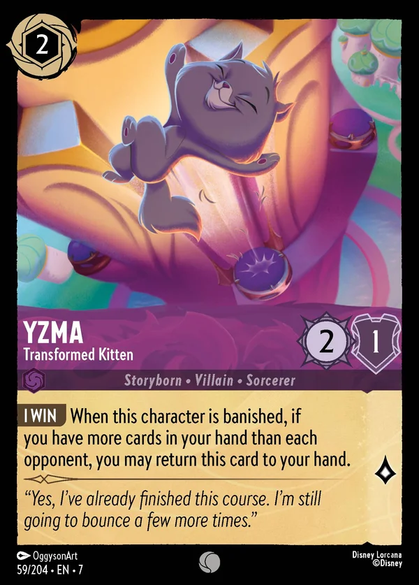 Yzma - Transformed Kitten — Disney Lorcana Character card from Archazia's Island