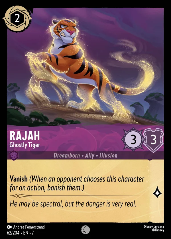 Rajah - Ghostly Tiger — Disney Lorcana Character card from Archazia's Island