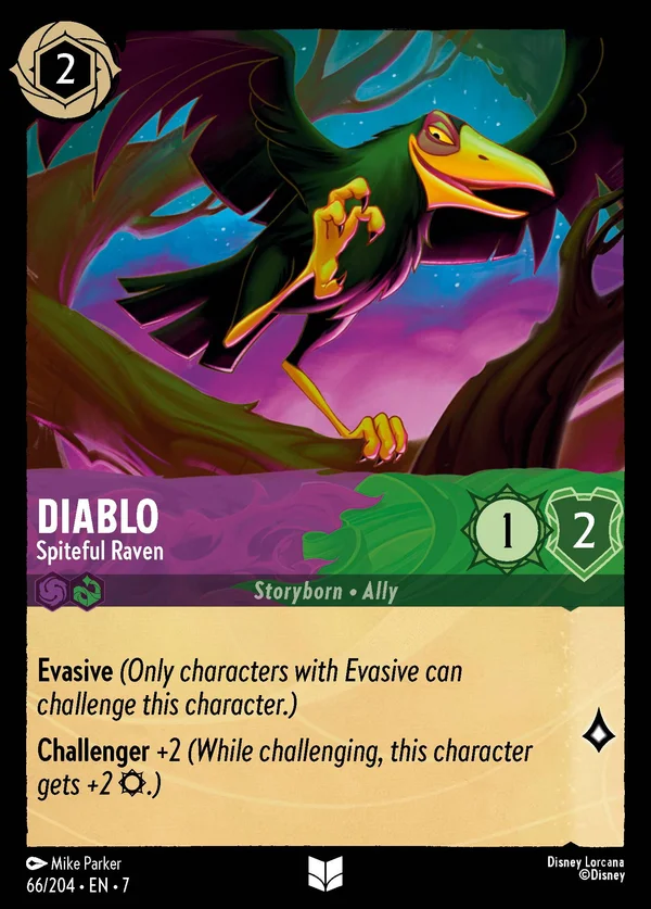 Diablo - Spiteful Raven — Disney Lorcana Character card from Archazia's Island
