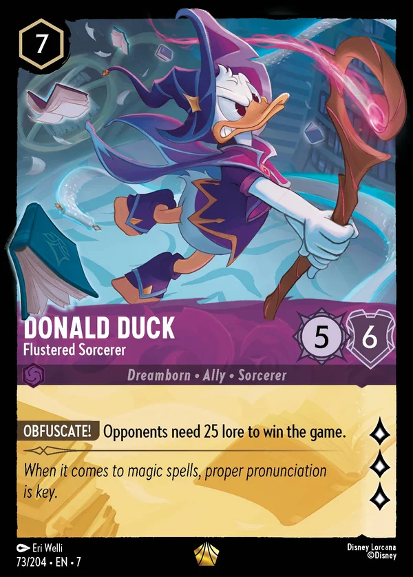 Donald Duck - Flustered Sorcerer — Disney Lorcana Character card from Archazia's Island