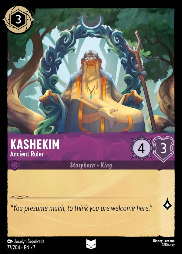 Kashekim - Ancient Ruler — Disney Lorcana Character card from Archazia's Island
