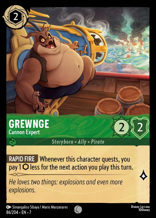Grewnge - Cannon Expert — Disney Lorcana Character card from Archazia's Island