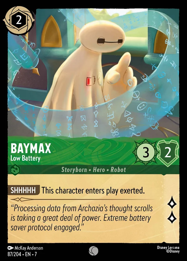 Baymax - Low Battery — Disney Lorcana Character card from Archazia's Island