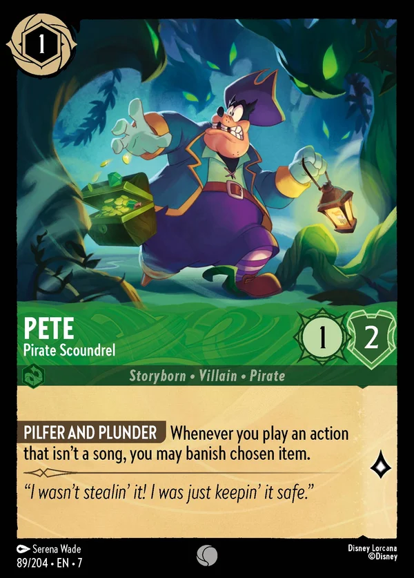 Pete - Pirate Scoundrel — Disney Lorcana Character card from Archazia's Island