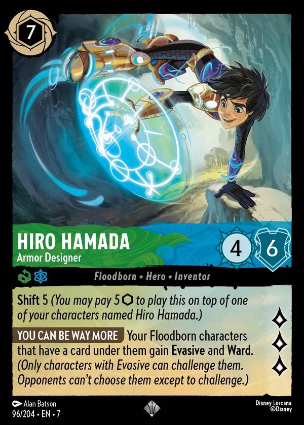 Hiro Hamada - Armor Designer — Disney Lorcana Character card from Archazia's Island