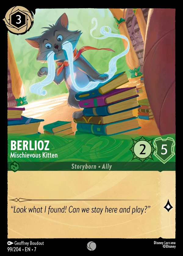 Berlioz - Mischievous Kitten — Disney Lorcana Character card from Archazia's Island