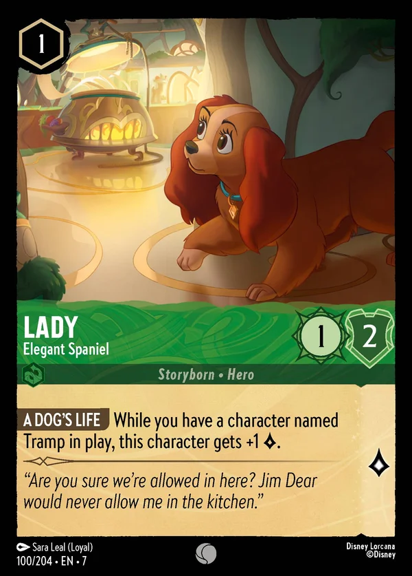 Lady - Elegant Spaniel — Disney Lorcana Character card from Archazia's Island