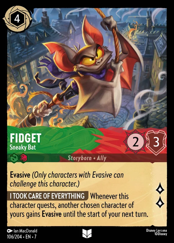 Fidget - Sneaky Bat — Disney Lorcana Character card from Archazia's Island