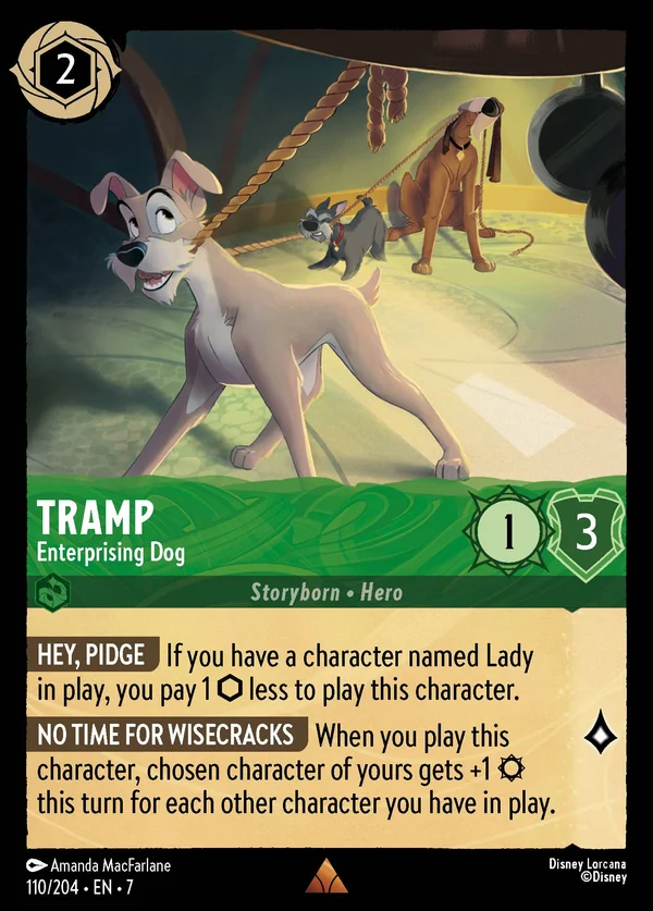 Tramp - Enterprising Dog — Disney Lorcana Character card from Archazia's Island