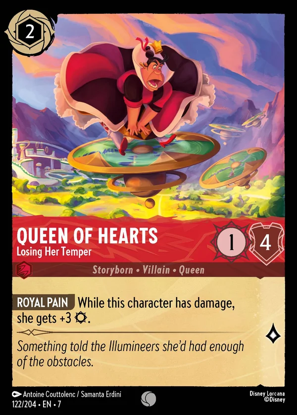 Queen of Hearts - Losing Her Temper — Disney Lorcana Character card from Archazia's Island