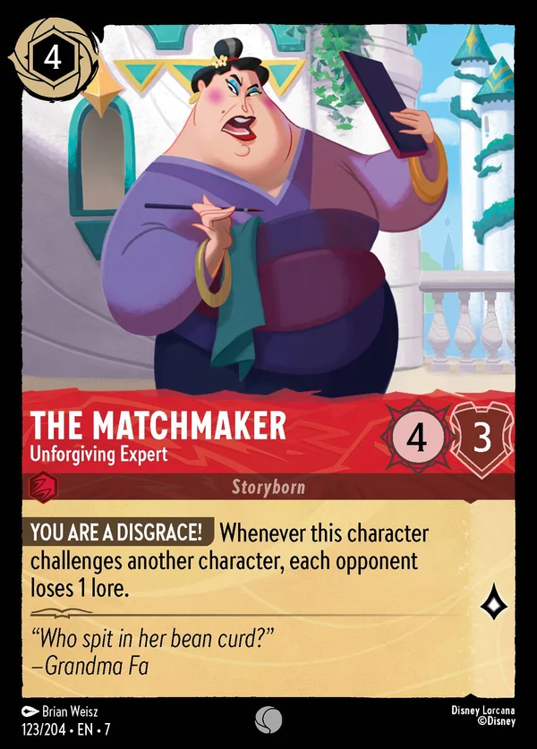 The Matchmaker - Unforgiving Expert — Disney Lorcana Character card from Archazia's Island