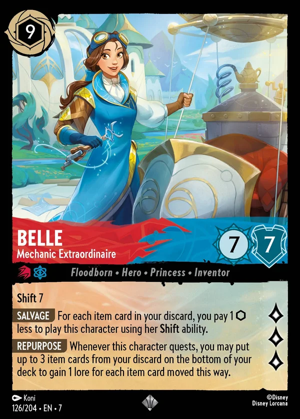 Belle - Mechanic Extraordinaire — Disney Lorcana Character card from Archazia's Island