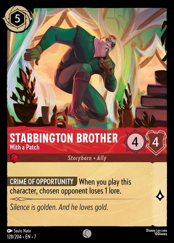 Stabbington Brother - With a Patch — Disney Lorcana Character card from Archazia's Island