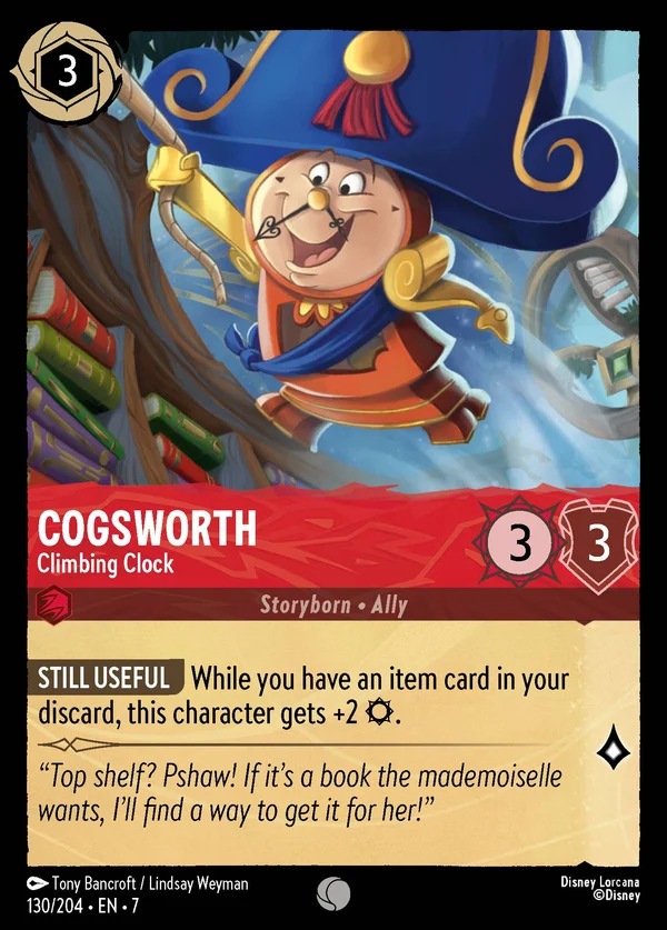 Cogsworth - Climbing Clock — Disney Lorcana Character card from Archazia's Island