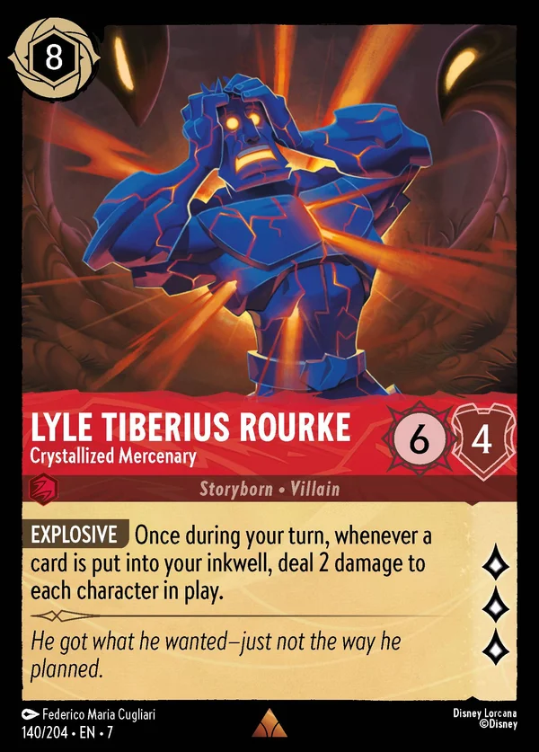 Lyle Tiberius Rourke - Crystallized Mercenary — Disney Lorcana Character card from Archazia's Island