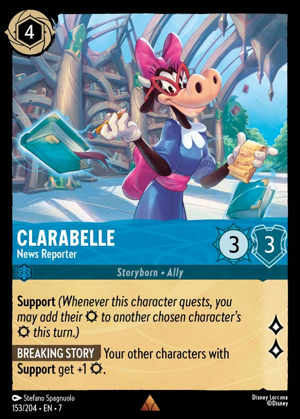 Clarabelle - News Reporter — Disney Lorcana Character card from Archazia's Island