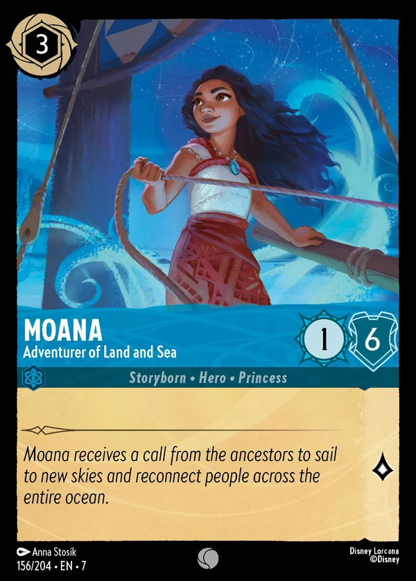 Moana - Adventurer of Land and Sea — Disney Lorcana Character card from Archazia's Island