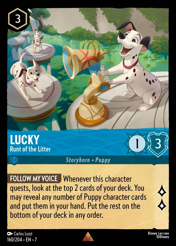 Lucky - Runt of the Litter — Disney Lorcana Character card from Archazia's Island