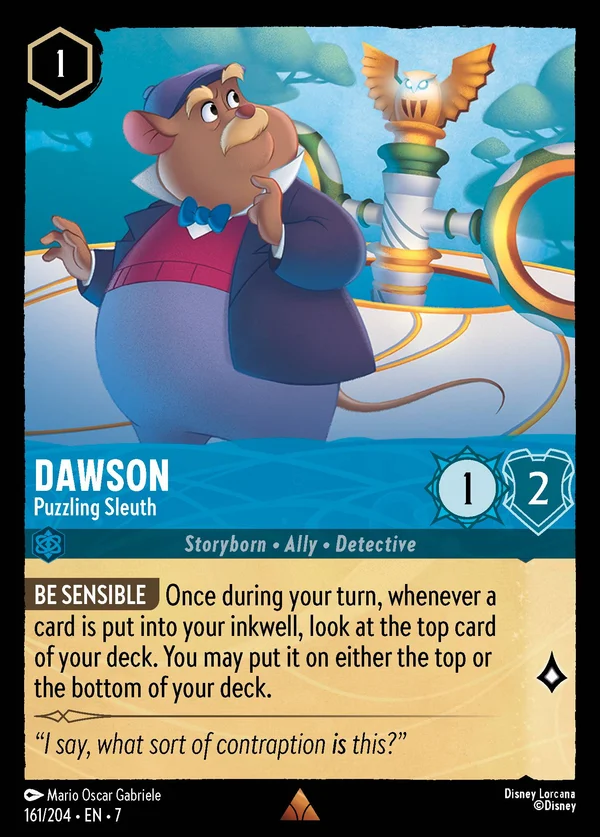 Dawson - Puzzling Sleuth — Disney Lorcana Character card from Archazia's Island