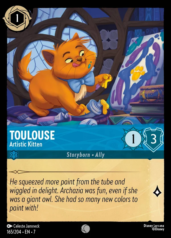 Toulouse - Artistic Kitten — Disney Lorcana Character card from Archazia's Island