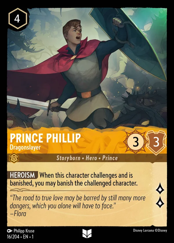 Prince Phillip - Dragonslayer — Disney Lorcana Character card from The First Chapter