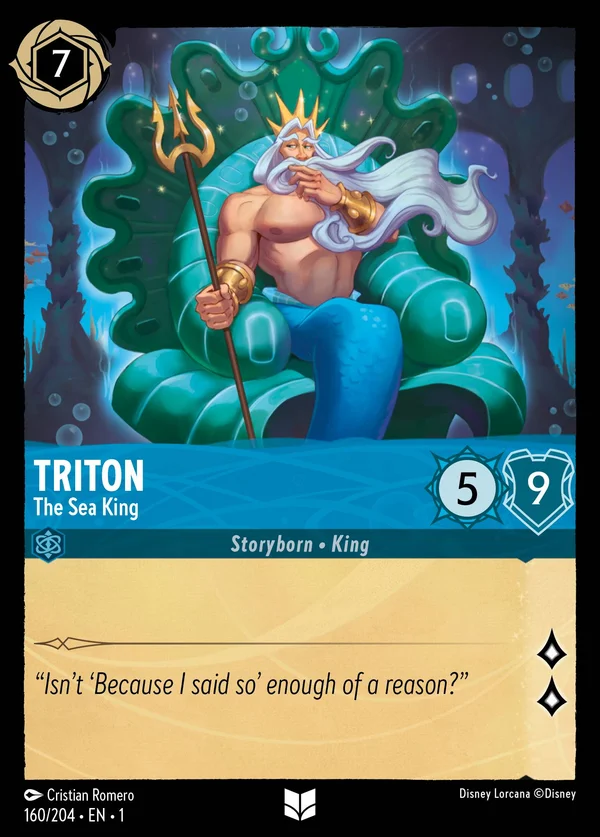 Triton - The Sea King — Disney Lorcana Character card from The First Chapter