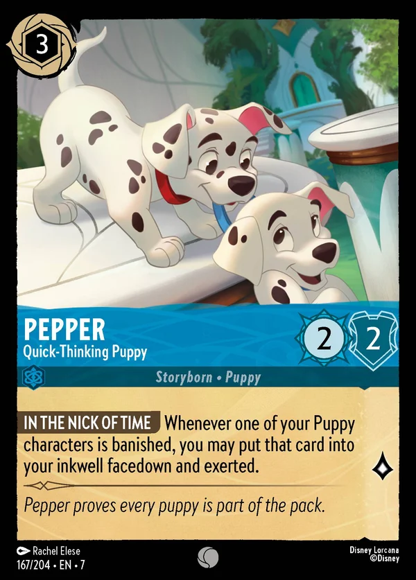 Pepper - Quick-Thinking Puppy — Disney Lorcana Character card from Archazia's Island