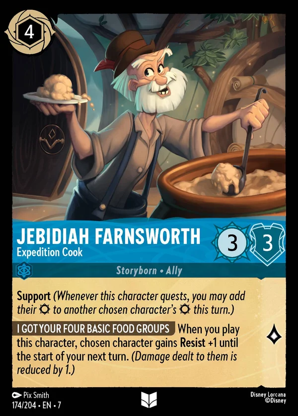 Jebidiah Farnsworth - Expedition Cook — Disney Lorcana Character card from Archazia's Island