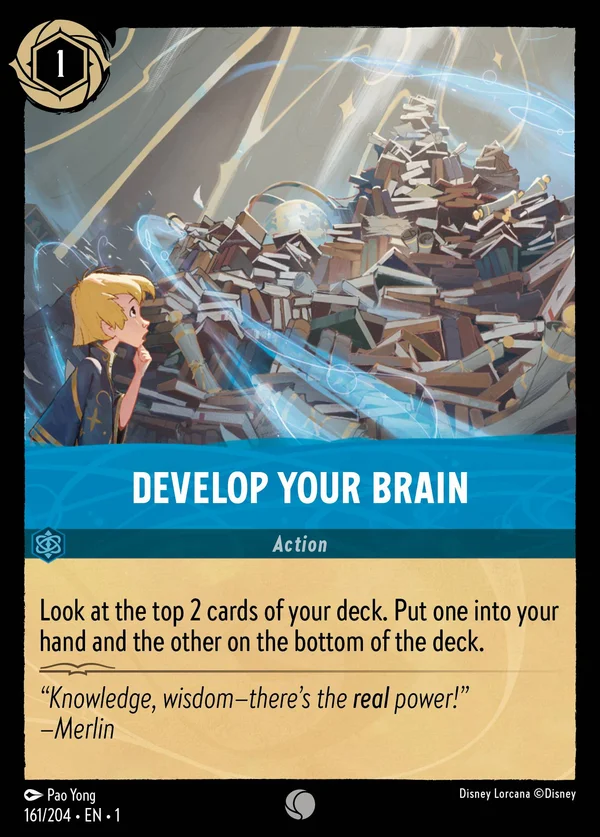 Develop Your Brain — Disney Lorcana Action card from The First Chapter