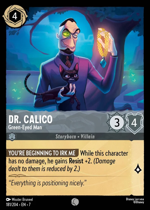 Dr. Calico - Green-Eyed Man — Disney Lorcana Character card from Archazia's Island