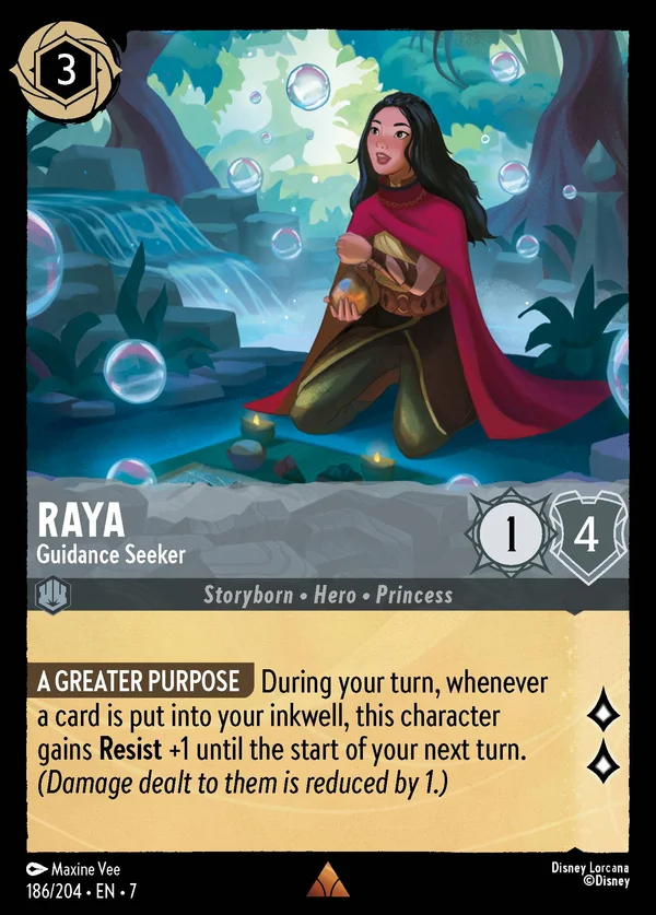 Raya - Guidance Seeker — Disney Lorcana Character card from Archazia's Island