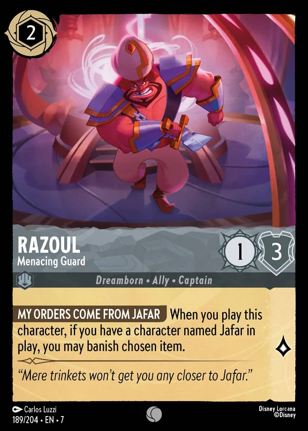 Razoul - Menacing Guard — Disney Lorcana Character card from Archazia's Island
