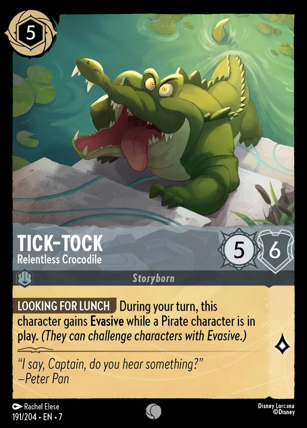 Tick-Tock - Relentless Crocodile — Disney Lorcana Character card from Archazia's Island