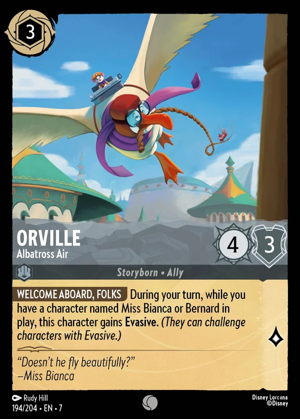 Orville - Albatross Air — Disney Lorcana Character card from Archazia's Island