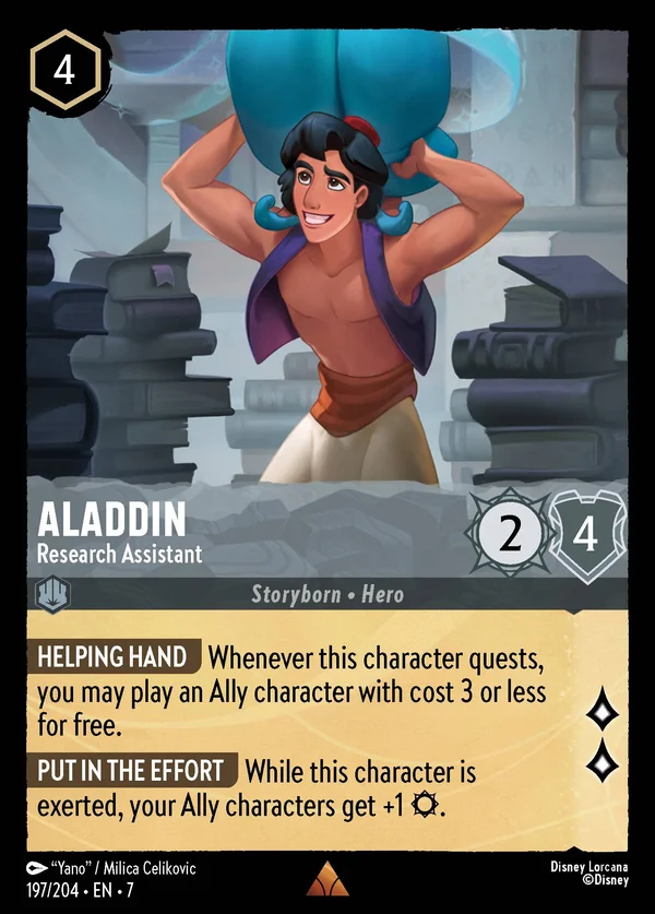 Aladdin - Research Assistant — Disney Lorcana Character card from Archazia's Island