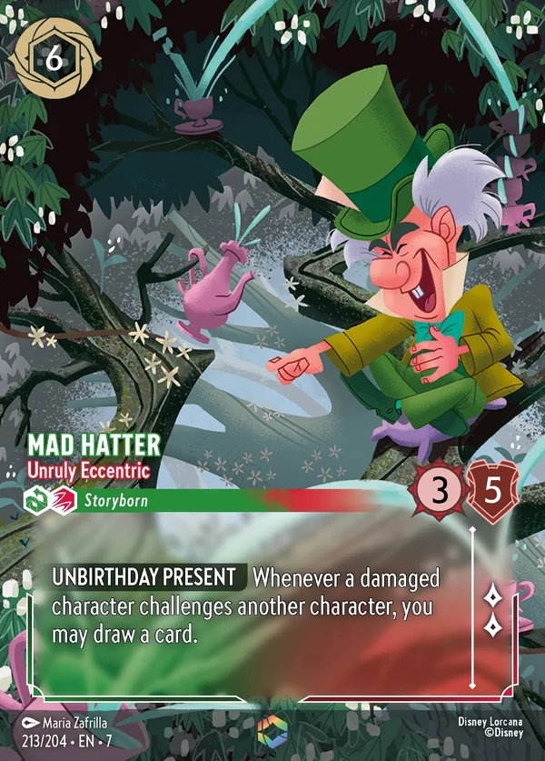 Mad Hatter - Unruly Eccentric — Disney Lorcana Character card from Archazia's Island