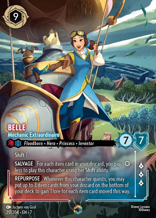 Belle - Mechanic Extraordinaire — Disney Lorcana Character card from Archazia's Island