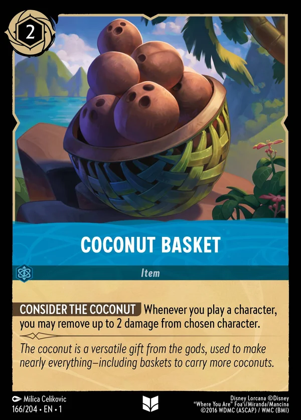 Coconut Basket — Disney Lorcana Item card from The First Chapter