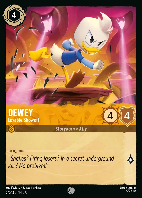 Dewey - Lovable Showoff — Disney Lorcana Character card from The Reign of Jafar