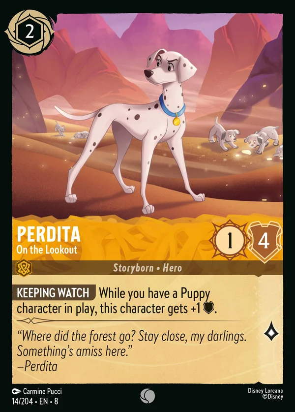 Perdita - On the Lookout — Disney Lorcana Character card from The Reign of Jafar