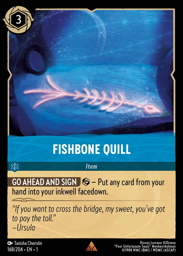 Fishbone Quill — Disney Lorcana Item card from The First Chapter