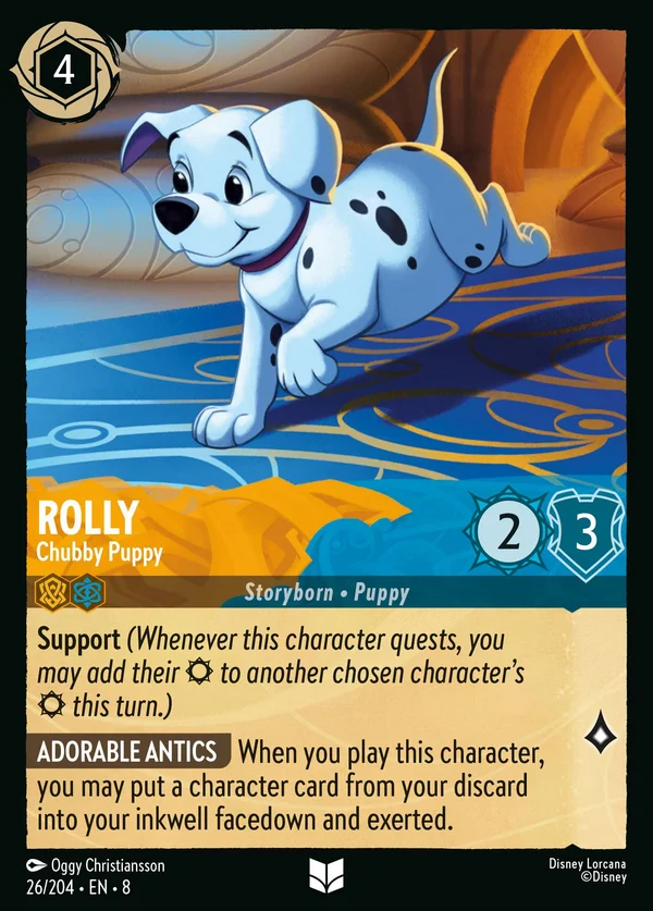 Rolly - Chubby Puppy — Disney Lorcana Character card from The Reign of Jafar