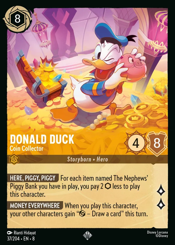 Donald Duck - Coin Collector — Disney Lorcana Character card from The Reign of Jafar