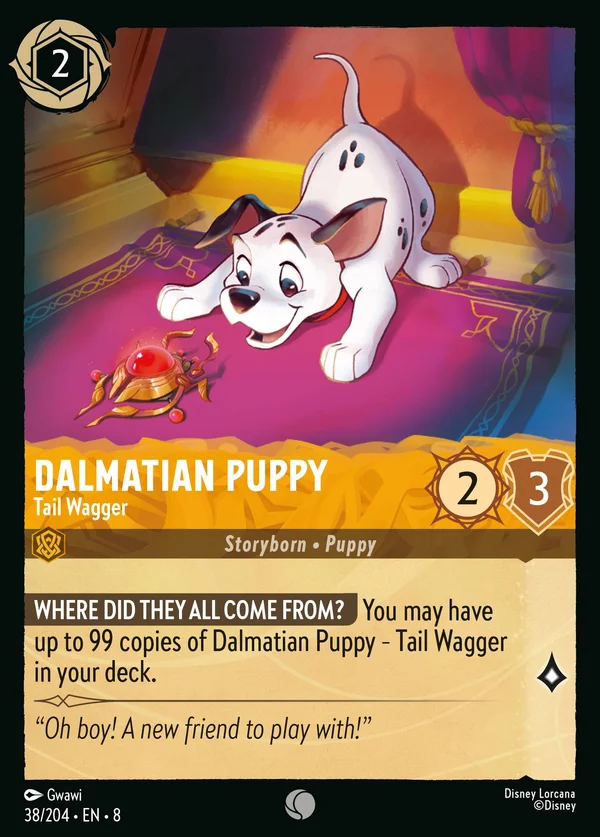 Dalmatian Puppy - Tail Wagger — Disney Lorcana Character card from The Reign of Jafar